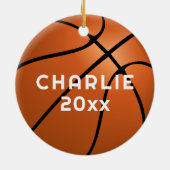 Basketball Fan Name Kerstmis Keramisch Ornament (Achterkant)
