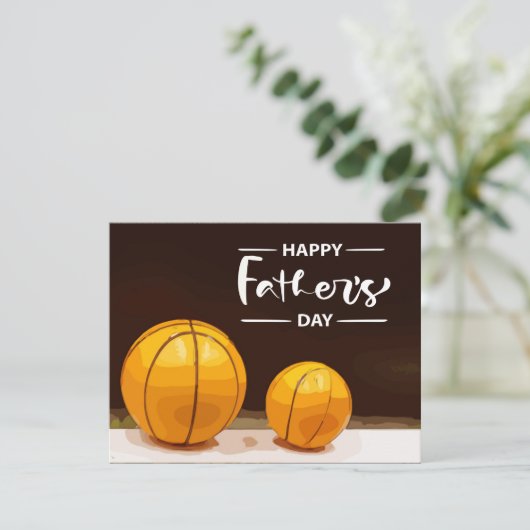 Basketball Father Day met grote bal en kleine bal (Staand voorkant)
