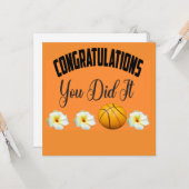 Basketball Félicitations vous l'avez fait Carte (Devant/Arrière en situation)