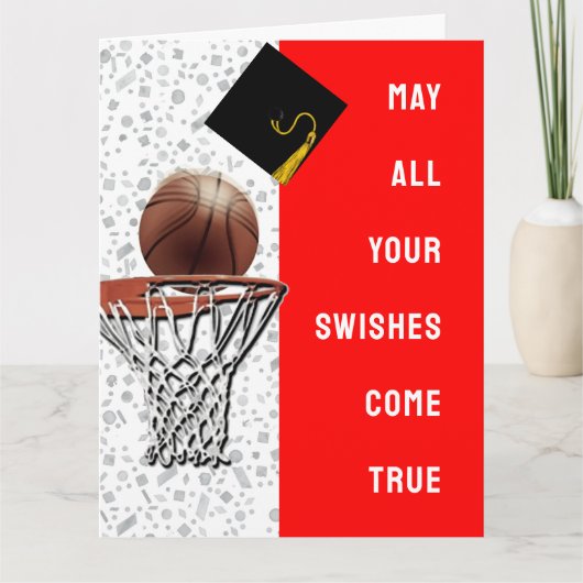 Basketball Fêtes Bonne chance Carte de diplôme (Devant)