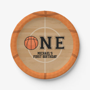 Basketball First Birthday Papieren Bordje