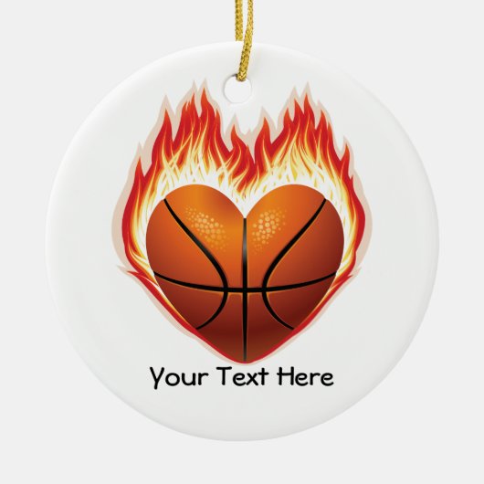 Basketball Flame Ornament (gepersonaliseerd) (Voorkant)