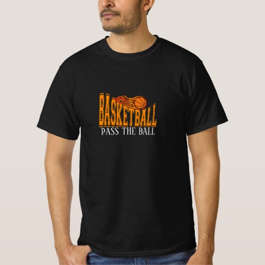 Basketball– Flaming Ball Typography T-shirt (Voorkant)