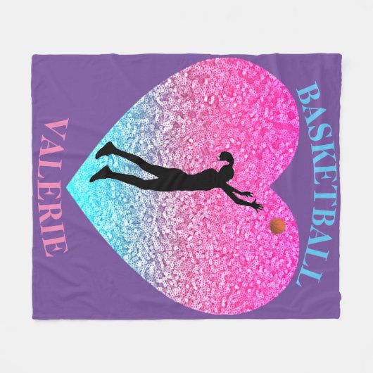 Basketball Fleece Blanket (Voorkant (Horizontaal))