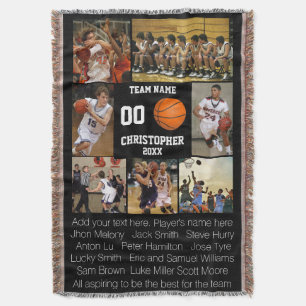 Basketball-fotocollage fleece deken