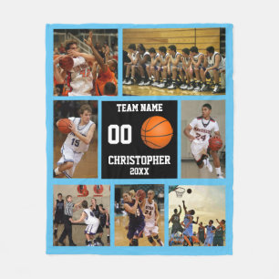 Basketball-fotocollage fleece deken