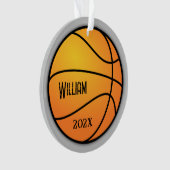 Basketball-fotosjabloon kerstversiering ornament (voorkant)