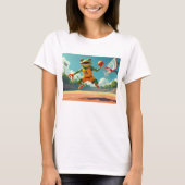 Basketball Frog femme blanc T-shirt (Devant)