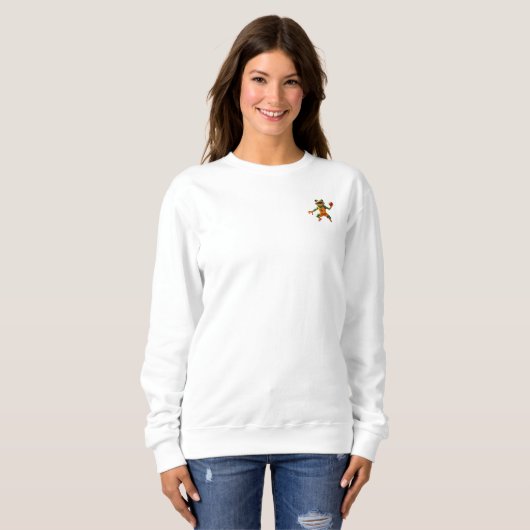 Basketball Frog femmes sweatshirt blanc poche (Devant entier)