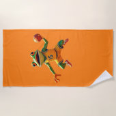 Basketball Frog orange beach towel Strandlaken (Voorkant)