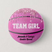 Basketball Gender onthullen Team Girl Button (Voorkant)
