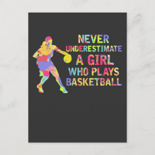 Basketball Girl Colorful Athlete Briefkaart