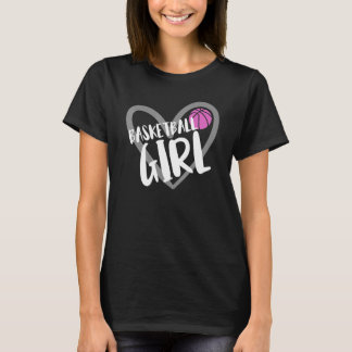 Basketball Girl Heart T-shirt