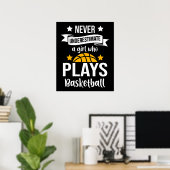 Basketball Girls Gift I Hoops Player Poster (Thuiskantoor)