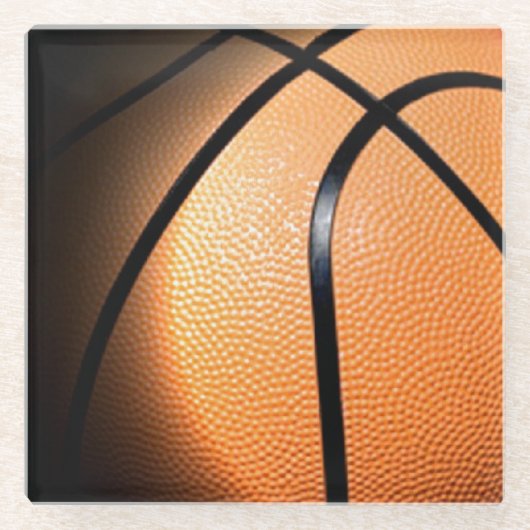 Basketball Glazen Onderzetter (Voorkant)