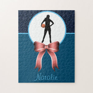 Basketball Glitter en Bow Puzzle Legpuzzel