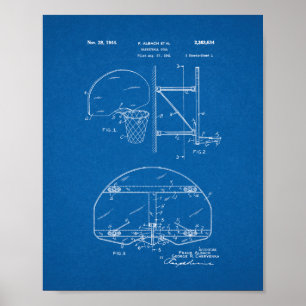Basketball Goal Patent - Blauwdruk Poster