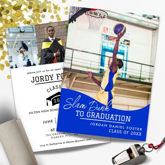 Basketball Graduation Faire-part Invitation