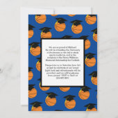 Basketball Graduation Sports Faire-part bleue (Dos)