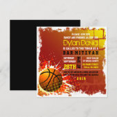 BASKETBALL GRUNGE Bar Mitzvah Invitation (Devant / Derrière)