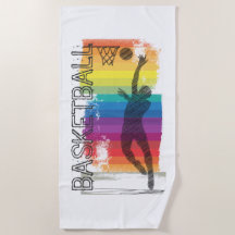 Basketball Grunge Rainbow Illustration White