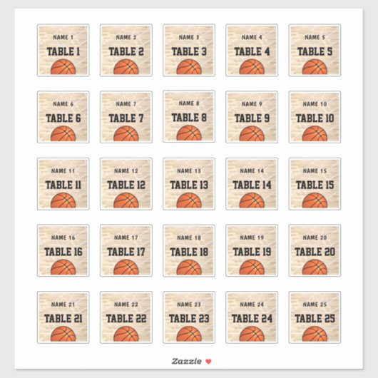 Basketball Guest Names 2" Sticker (Vel)