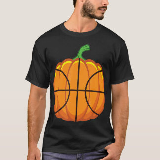 Basketball Halloween Pumpkin Boys Kinder Thanksgiv T-shirt