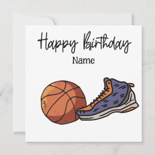 Basketball Happy Birthday voor speler met bal Kaart