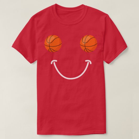 Basketball Happy Face T-shirt (Design voorkant)