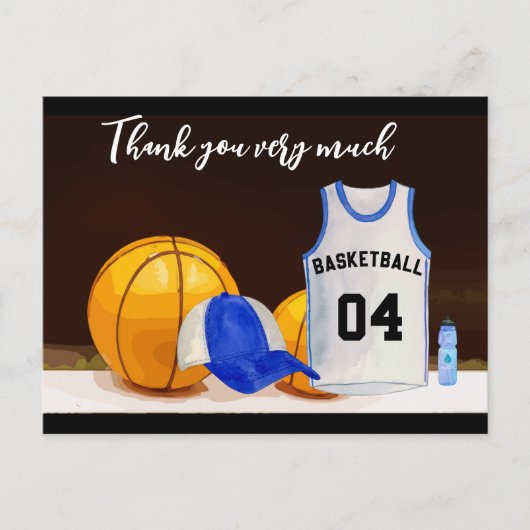 Basketball Hartelijk dank van de speler Briefkaart (Voorkant)