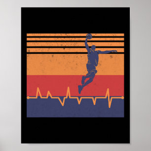 Basketball-hartslag Poster