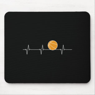 Basketball Heartbeat - Ball ECG Pulse voor fans Muismat