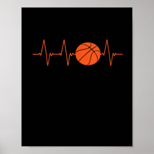 Basketball Heartbeat Bball Gift Poster
