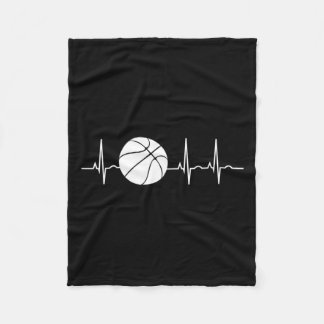 Basketball Heartbeat Ekg Basketball Coach Fleece Deken