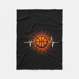 Basketball Heartbeat - Liefde voor het spel T-shir Fleece Deken