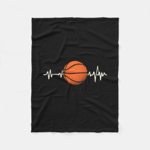 Basketball Heartbeat - Liefde voor het spel T-shir Fleece Deken