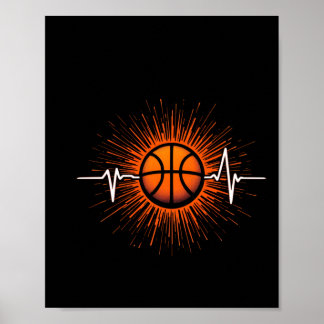 Basketball Heartbeat - Liefde voor het spel T-shir Poster