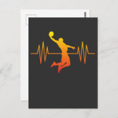 Basketball Heartbeat Pulse Briefkaart (Voorkant / Achterkant)