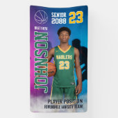 Basketball High School Senior Night Sports Display Spandoek (Verticaal)