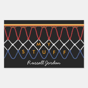 Basketball Hoop Net_Niets behalve Netto Gepersonal Rechthoekige Sticker