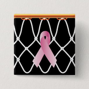 Basketball Hoop Net_ribbon campagne Vierkante Button 5,1 Cm