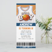 Basketball Hoopla Birthday Bash Ticket Invitations (Debout devant)