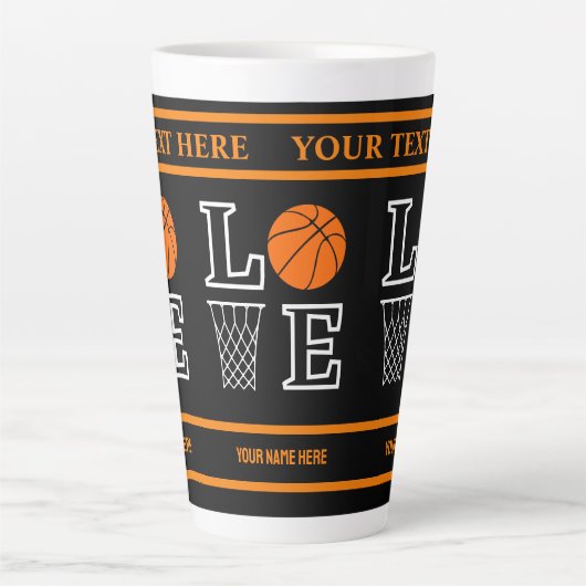 Basketball Hoops, Basketball Player Gift Latte Mok (Voorkant)