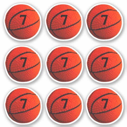 Basketball Hoops Jersey # Aangepaste gesneden viny Sticker (Voorkant)