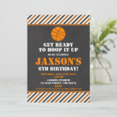 Basketball hoops verjaardagsfeest uitnodiging (Staand voorkant)
