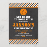 Basketball hoops verjaardagsfeest uitnodiging
