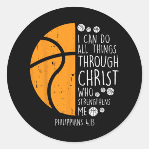 Basketball i kan dingen doen die Verse God Jezus G Ronde Sticker