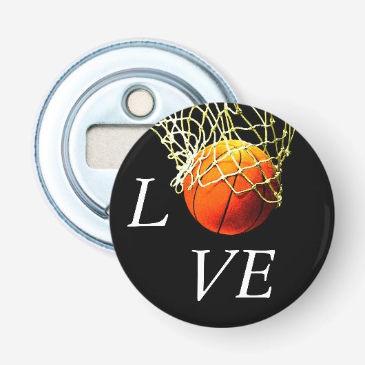 Basketball I Love Button Flesopener (Voorkant)