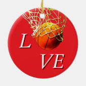 Basketball I Love Keramisch Ornament (Achterkant)