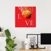 Basketball I Love Poster (Thuiskantoor)